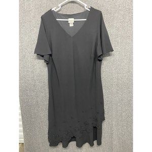 Candlelight & Champagne VTG black midi dress 22W USA